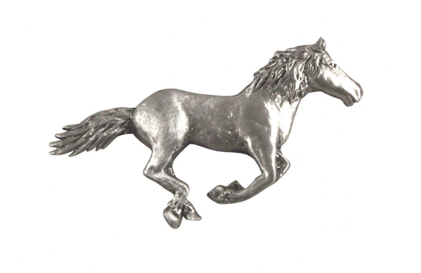 Galloping Horse Pewter Lapel Pin (Broche)
