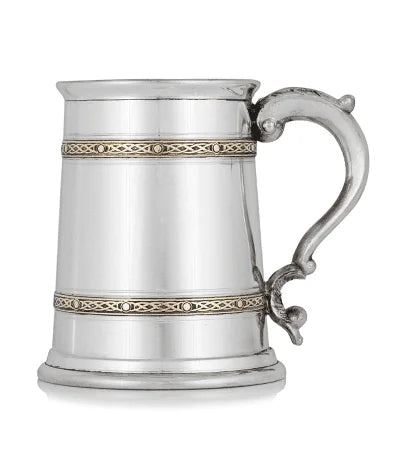 1 Pint Tankard with 2 Brass Bands