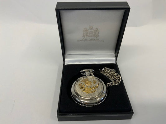 Scottish Thistle 2 Tone Pocket Watch