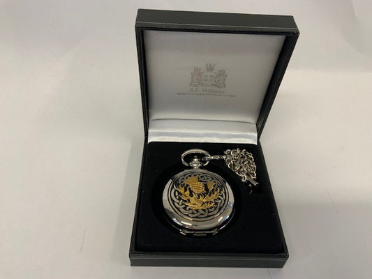 4975 Celtic Thistle 2 Tone Pocket Watch