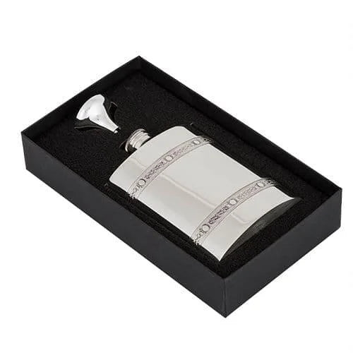 6oz Luxury Hip Flask with Pewter Bands