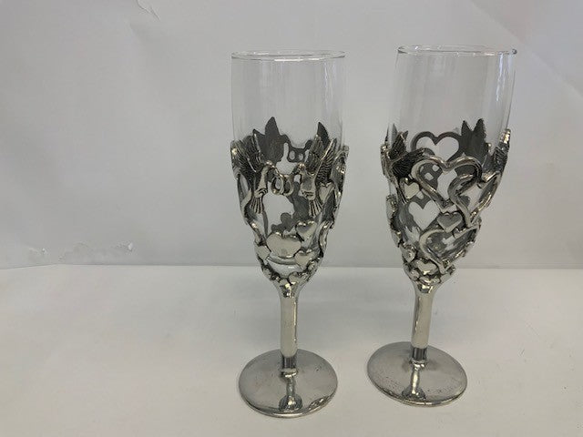 Champagne Flutes - Love Bird Glasses