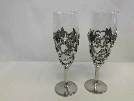 Champagne Flutes - Love Bird Glasses