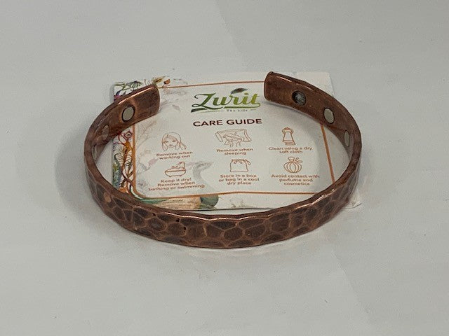 Dark Hammered Solid Copper Bracelet