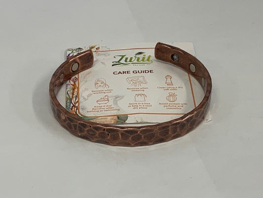 Dark Hammered Solid Copper Bracelet
