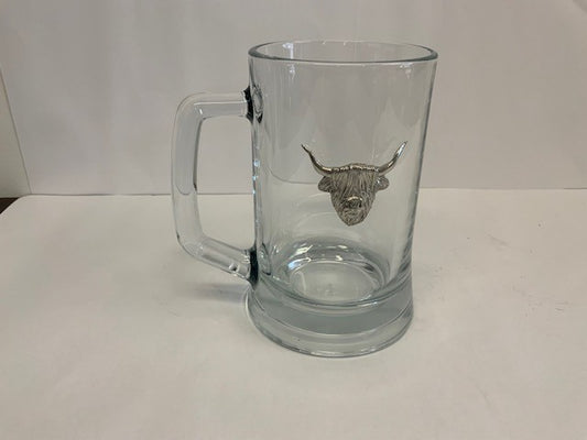 Highland Cow Glass Tankard
