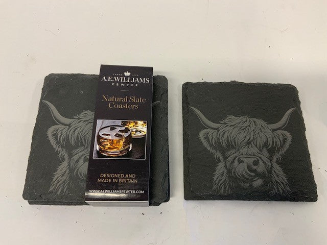 Highland Cow Slate Coasters