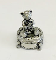 Large Teddy Pewter Box