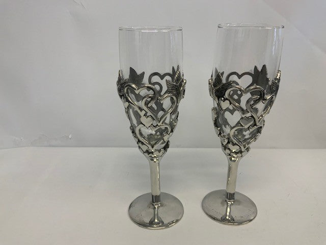 Champagne Flutes - Love Bird Glasses