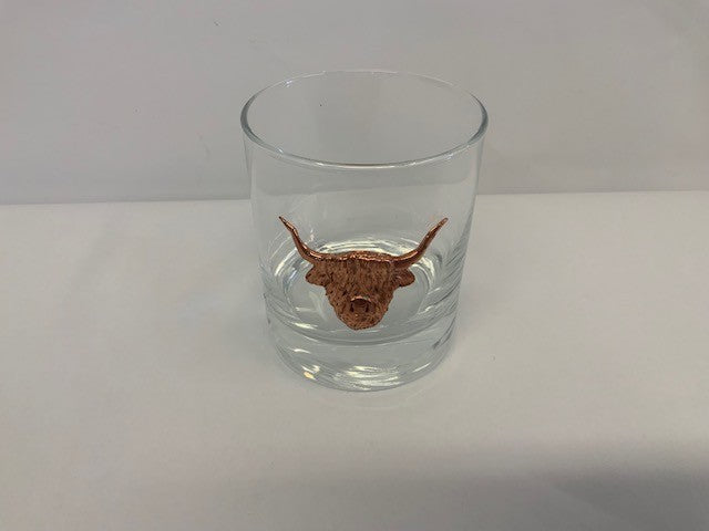Copper Glass Tumbler - Highland Cow