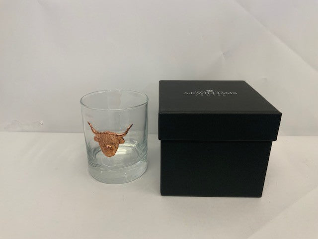 Copper Glass Tumbler - Highland Cow