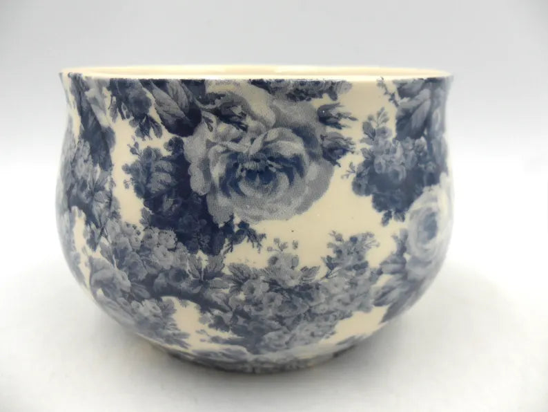 Large Sugar Bowl - Blue Rose