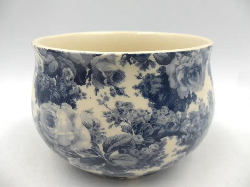 Large Sugar Bowl - Blue Rose
