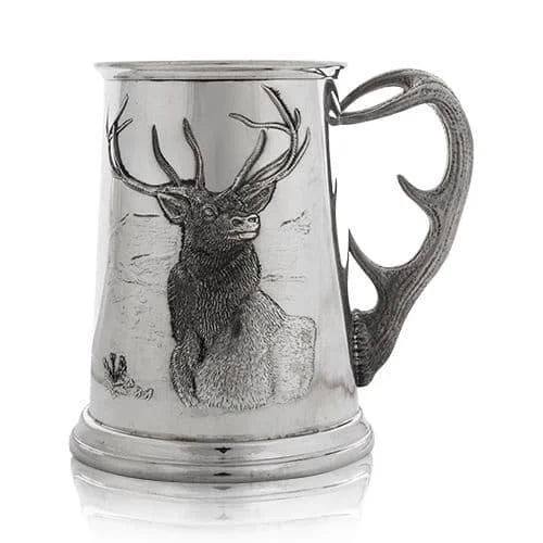 Stag Tankard with Antler Handle