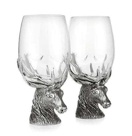 Stag Wine Glass Pair (old Box)